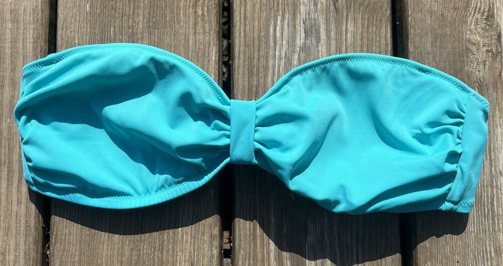 Victoria’s Secret PINK Medium Teal Blue Bandeau Bikini Top Strapless